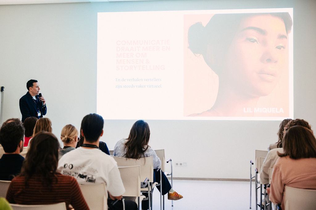 A slide about Lil Miquela during the session