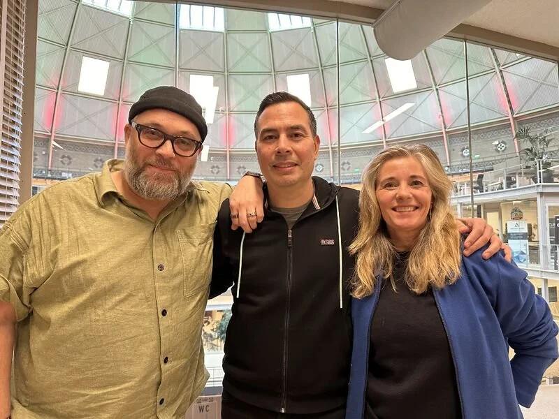 John Meulemans with two podcast guests
